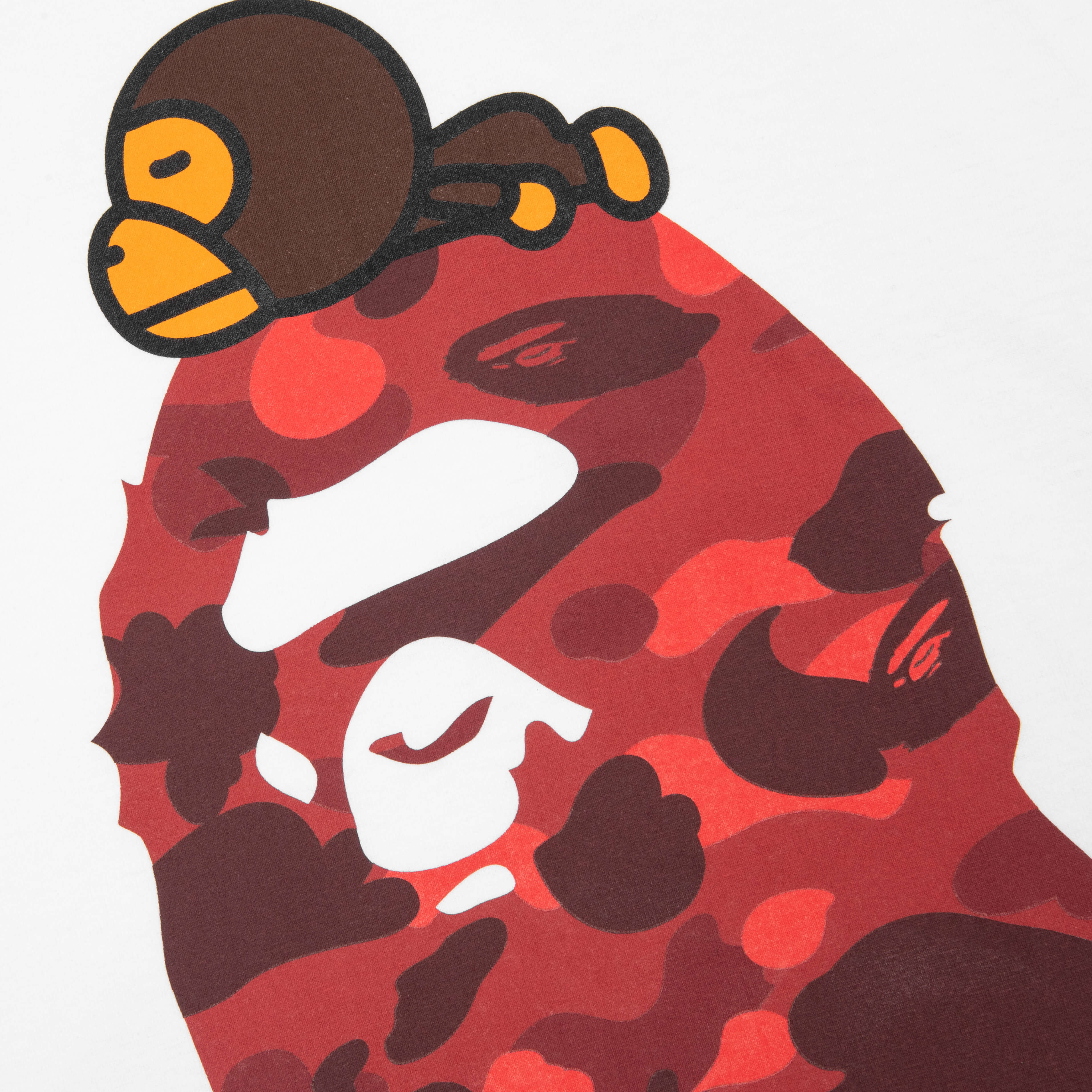 Color Camo Milo on Big Ape Tee White Red