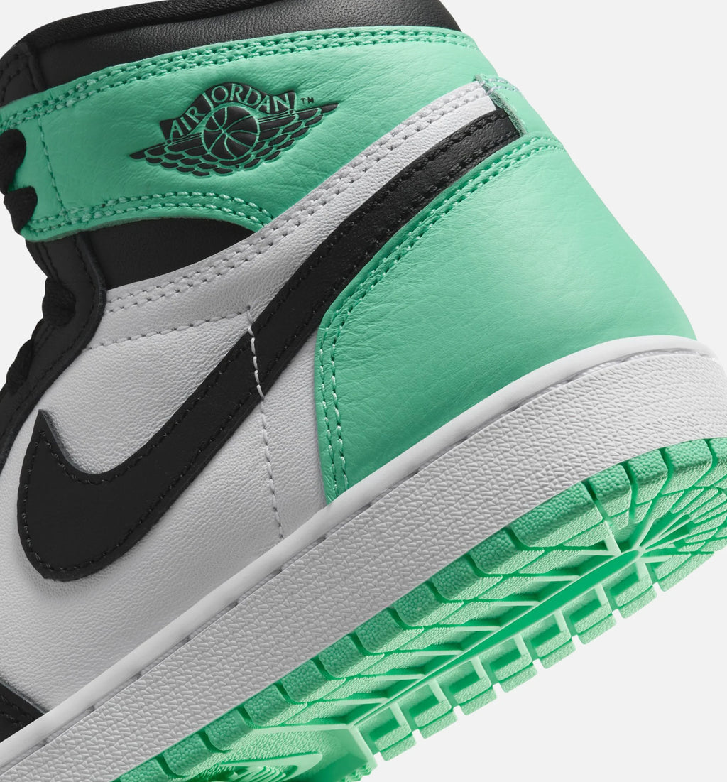 Air Jordan 1 Retro High OG Grade School Lifestyle Shoe White Black Green Glow