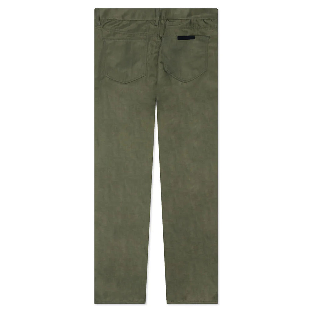 Textured Nylon 5 Pocket Pant Military