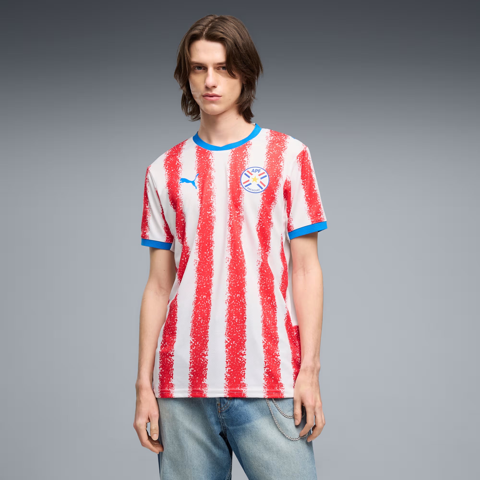 PUMA Paraguay Home Mens Soccer Jersey 2026 White Red