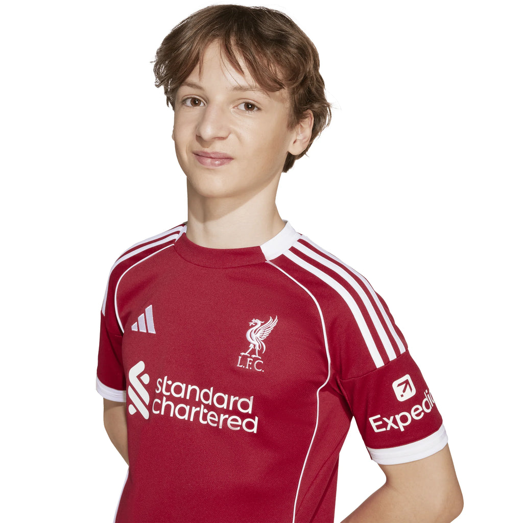 adidas Liverpool FC Home Youth Soccer Jersey 25 26 Red