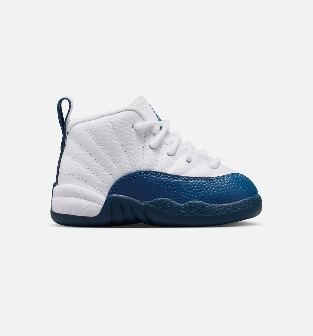 Air Jordan 12 Retro French Blue Infant Toddler Lifestyle Shoe White French Blue Metallic Silver Varsity Red