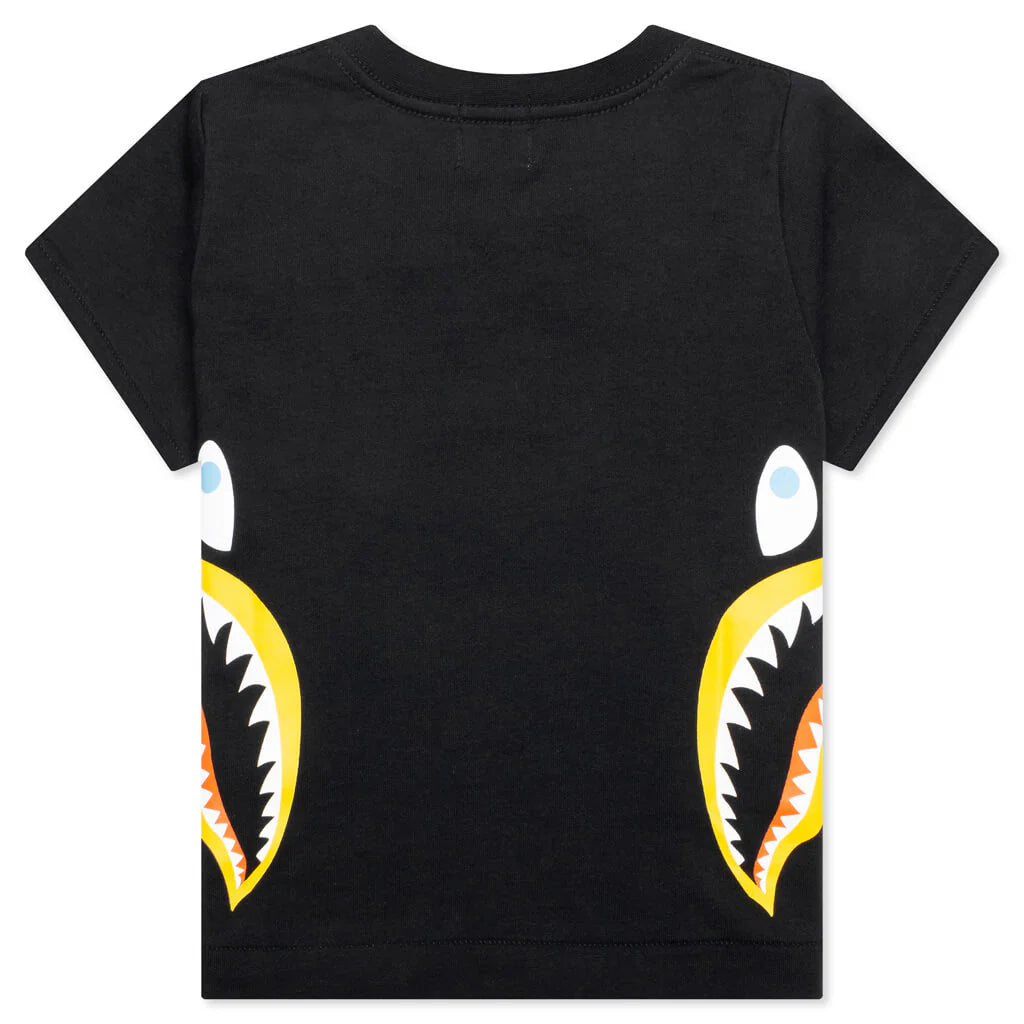 Kids Colors Side Shark Tee Black