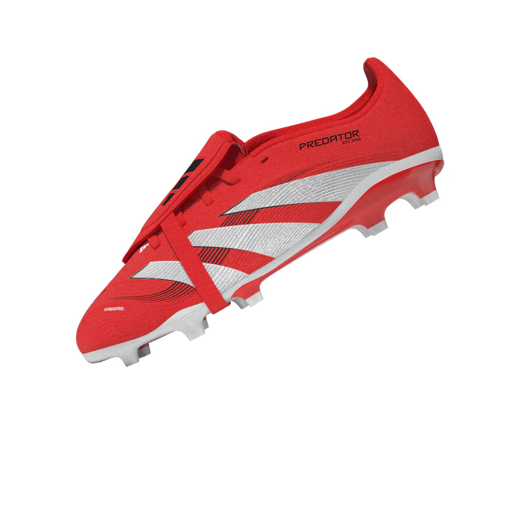 adidas Predator League Fold Over Tongue Firm Ground Boots Junior Red White