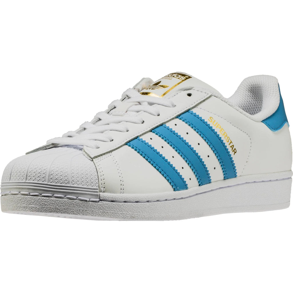 Superstar Foundation Mens White Light Blue Metallic Gold