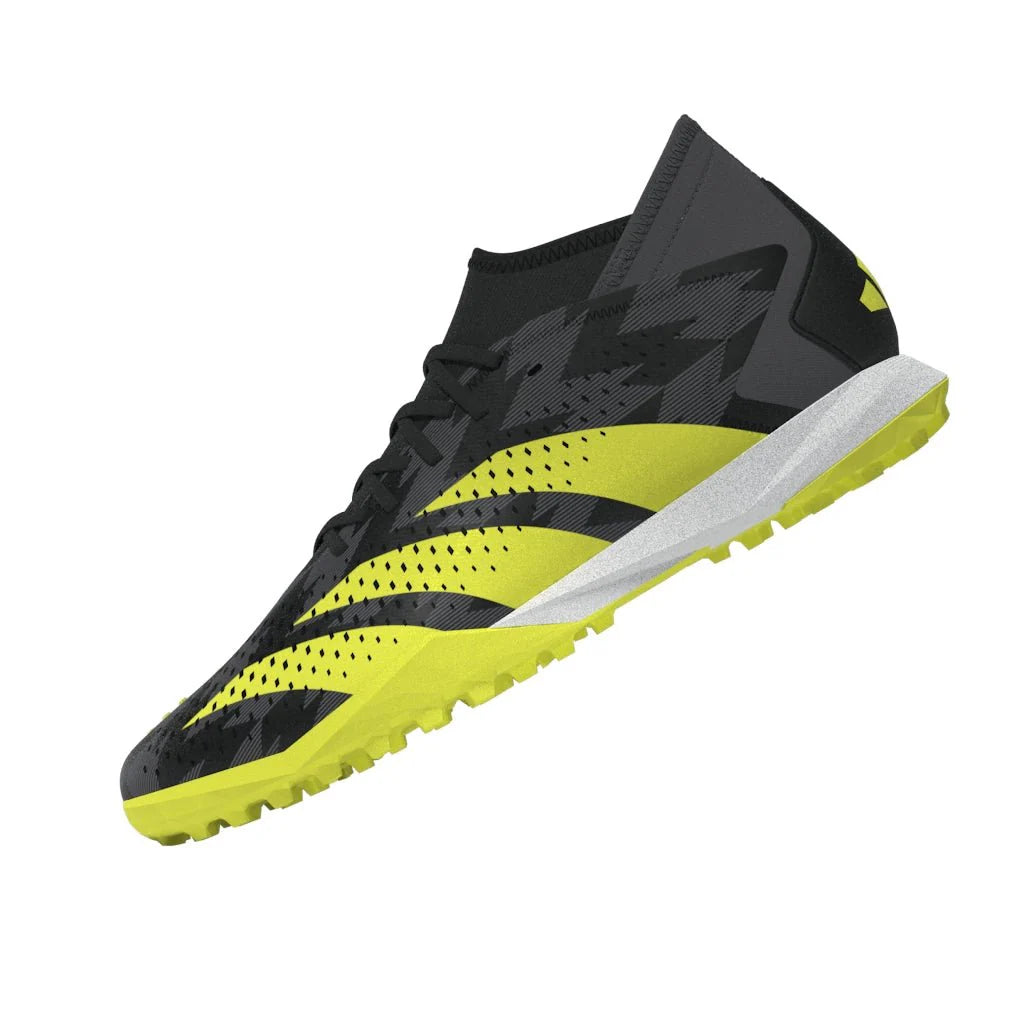adidas Predator Accuracy Injection3 TF Turf Soccer Cleats Black Solar Yellow Grey Five