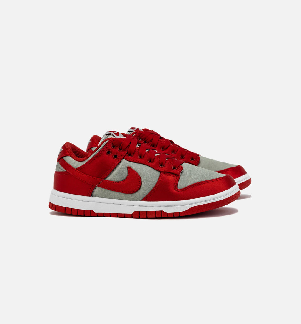 Dunk Low Satin Womens Lifestyle Shoe Medium Grey Varsity Red
