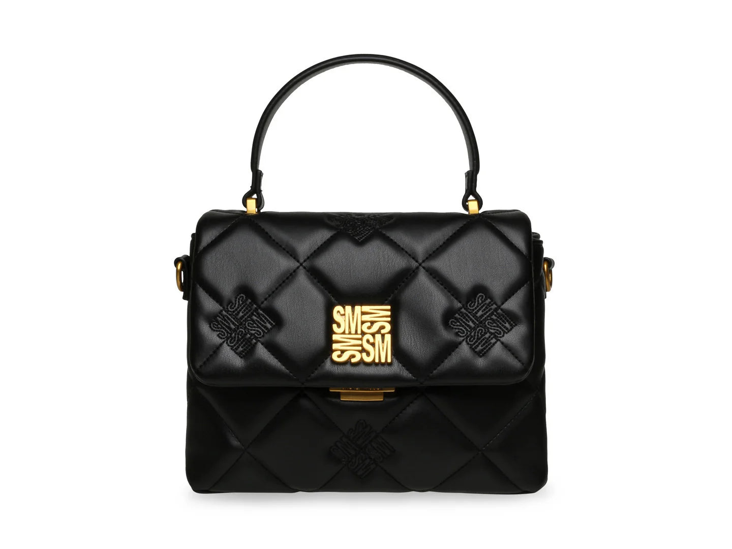 Bolso de Hombro Steve Madden Brutus Negro y Dorado para Mujer