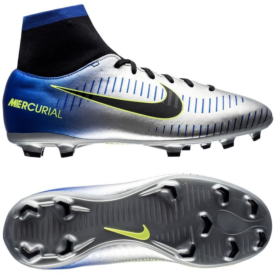 Nike Kids Neymar Jr Mercurial Victory VI Dynamic Fit FG Firm Ground Football Boot Racer Blue Black Volt