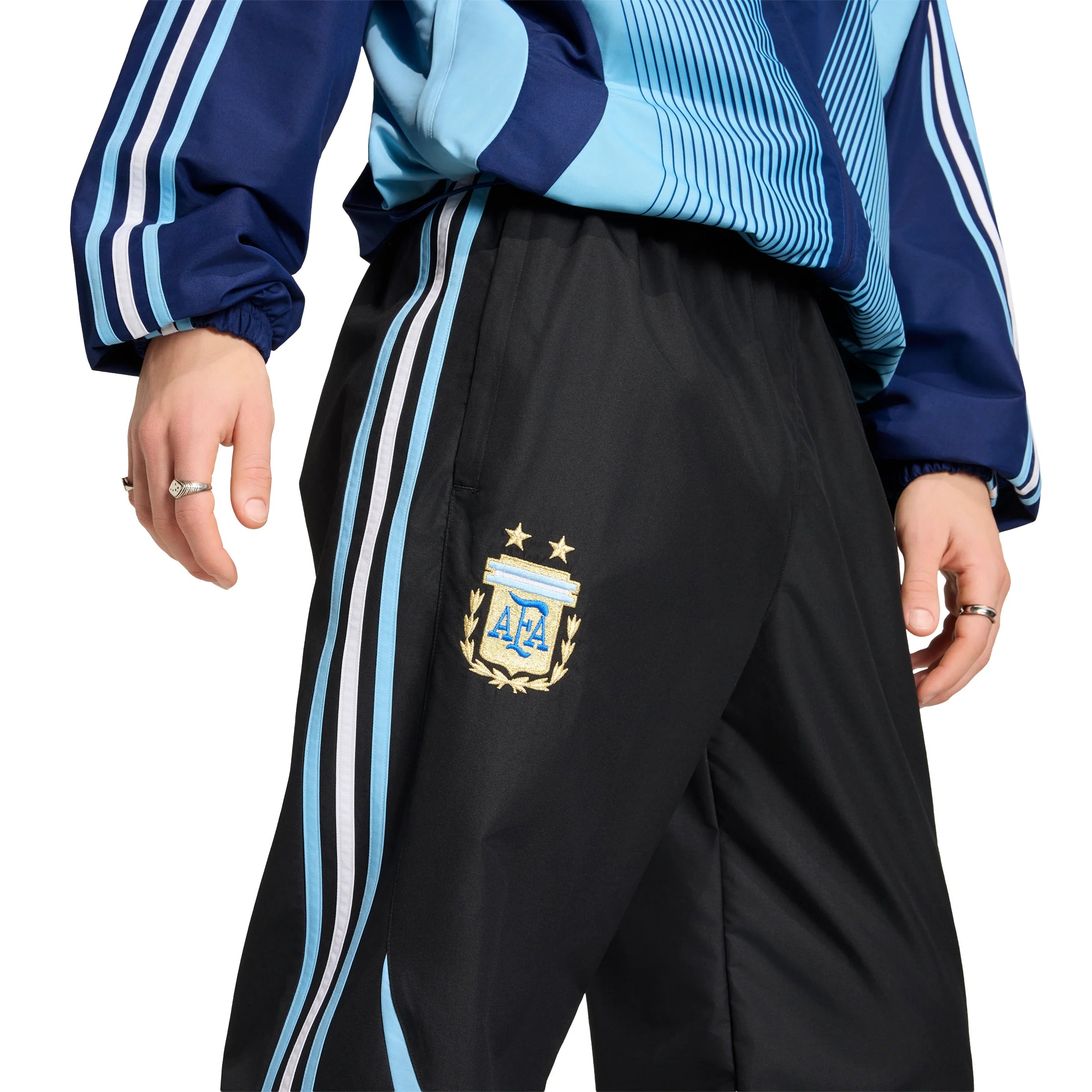 adidas Argentina Mens Soccer Track Pants 2006 Black Blue White