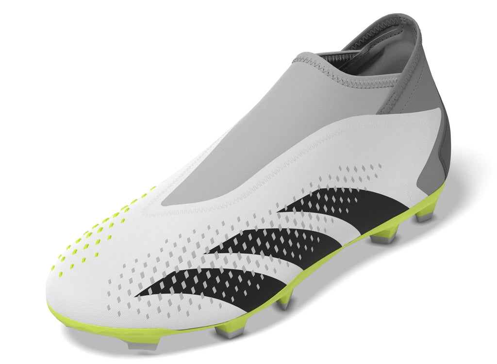 adidas Predator Accuracy3 Laceless FG Firm Ground Soccer Cleats Cloud White Black Lucid Lemon