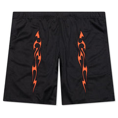 Flame Mesh Shorts Black