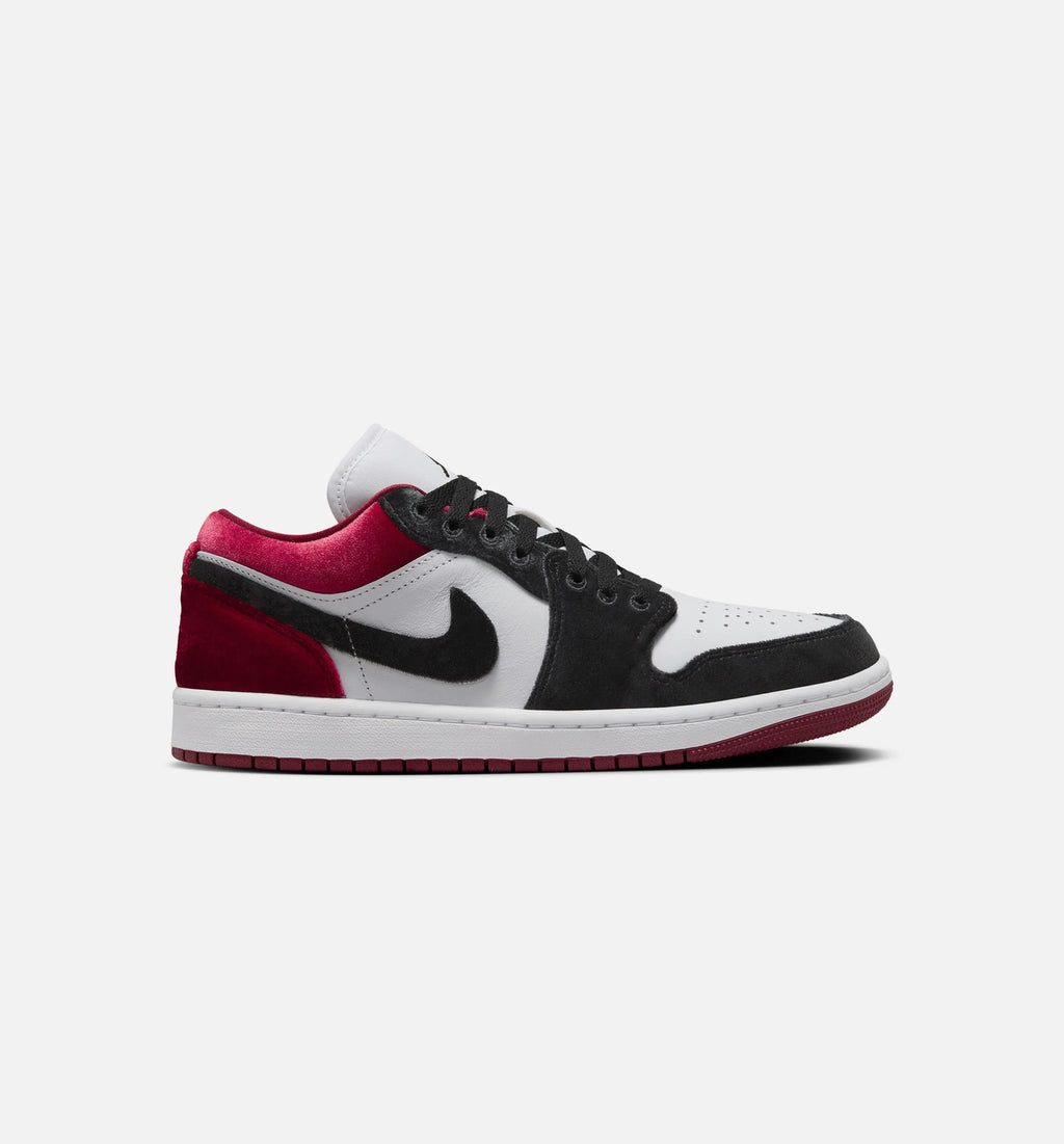 Air Jordan 1 Low SE Velvet Womens Lifestyle Shoe Black Gym Red White