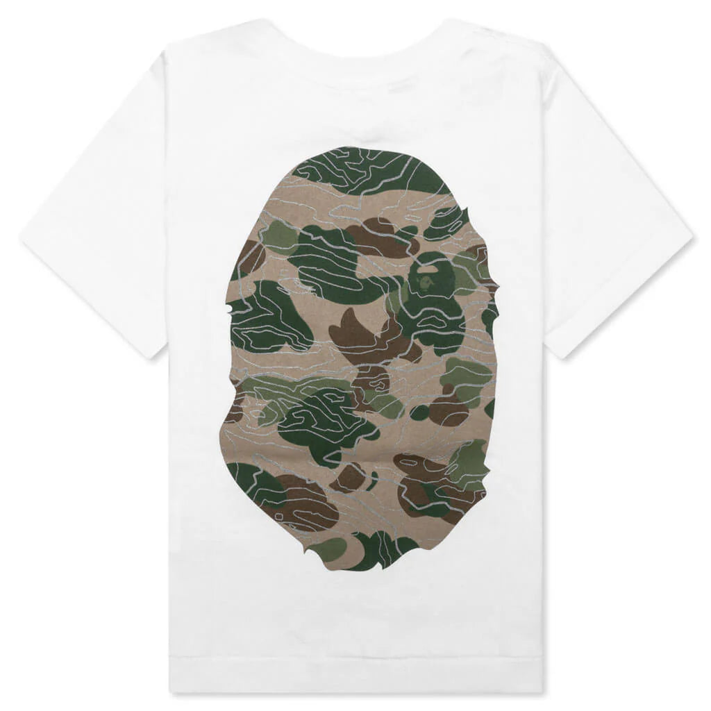 Kids Layered Line Camo Big Ape Head Tee White Beige