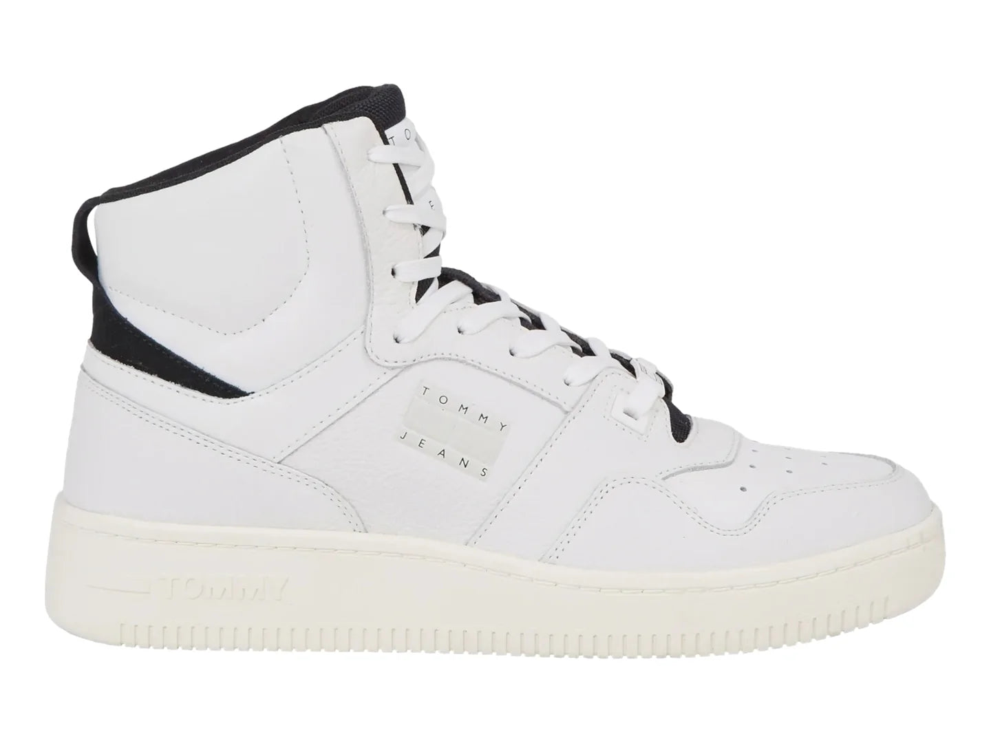 Tenis Tommy Hilfiger Basket Mid Leather Blanco para Hombre