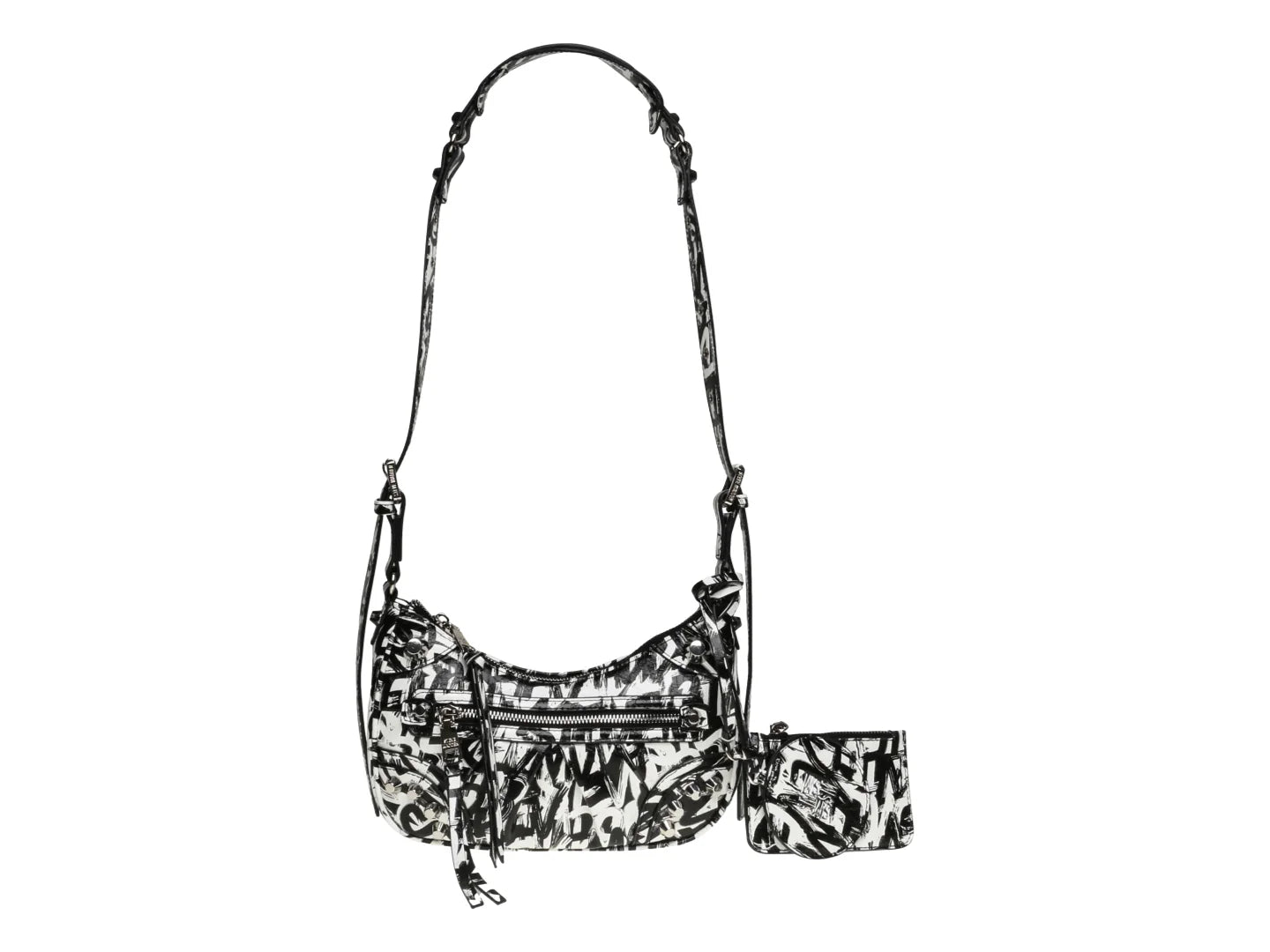 Bolso Hobo Steve Madden Blanco y Negro para Mujer