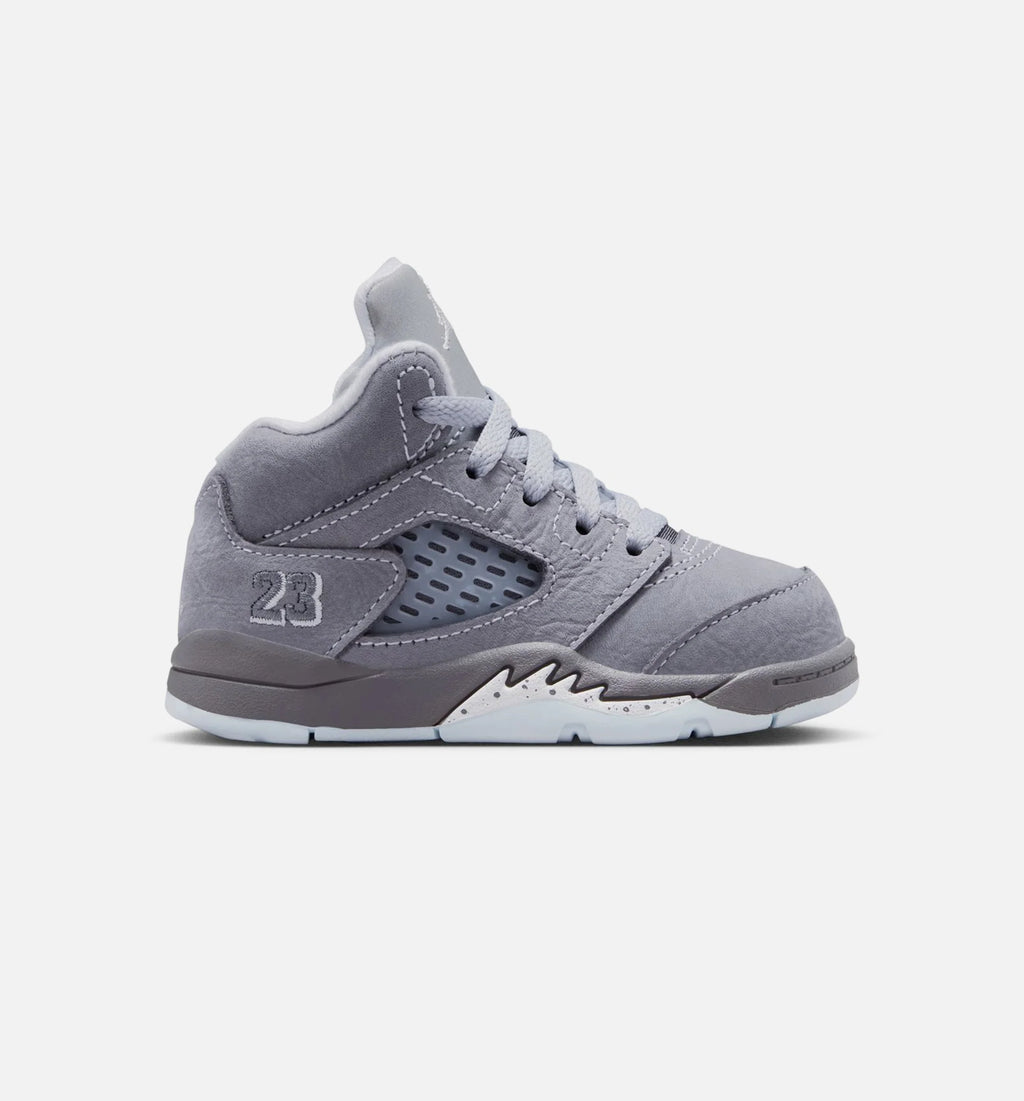 Air Jordan 5 Retro Wolf Grey Infant Toddler Lifestyle Shoe Light Graphite White Wolf Grey