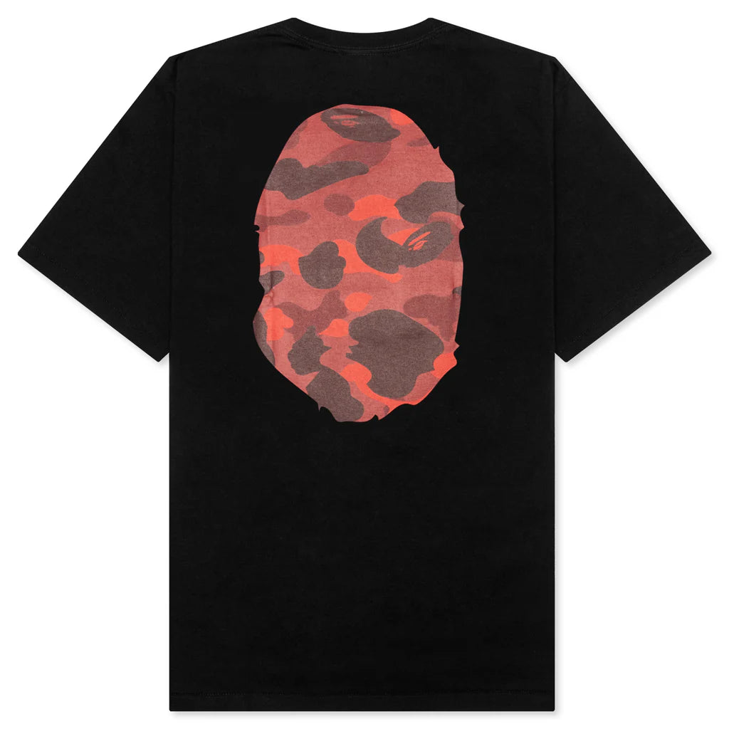 Color Camo Big Ape Head Tee Black Red