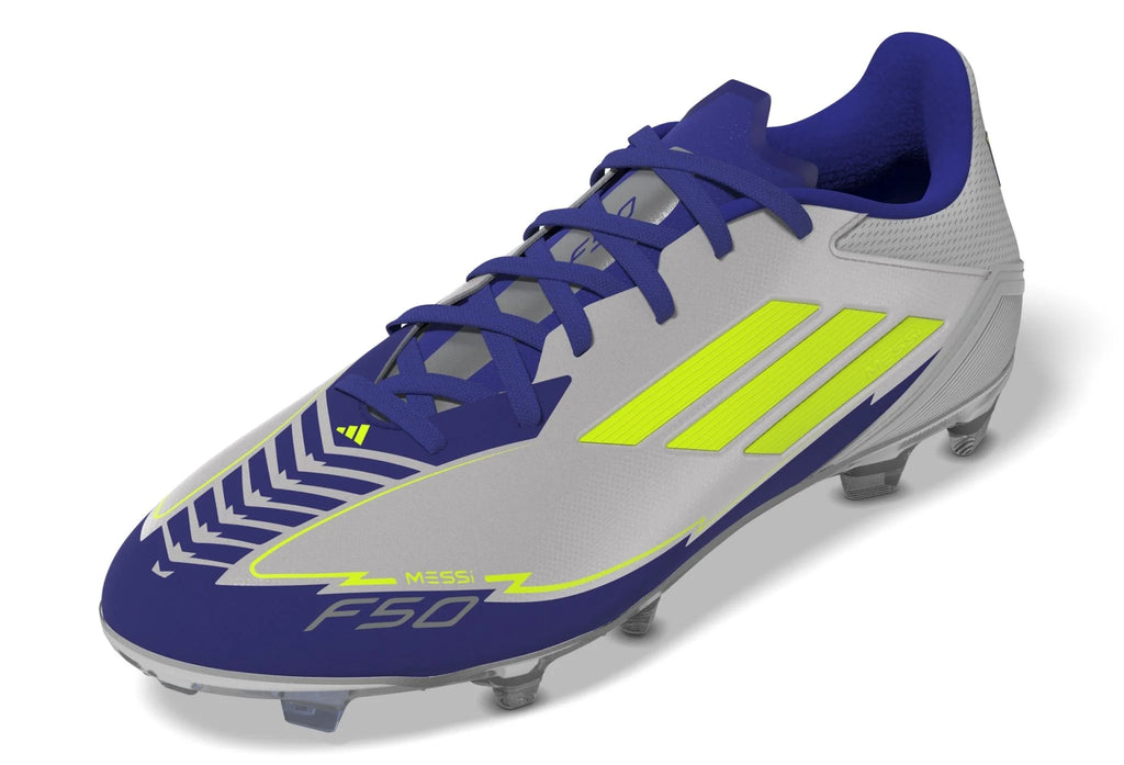 adidas F50 League Messi Firm Multi Ground Boots Silver Yellow
