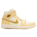 Womens Air Jordan 1 Mid SE Pale Vanilla Metallic Gold Coconut Milk