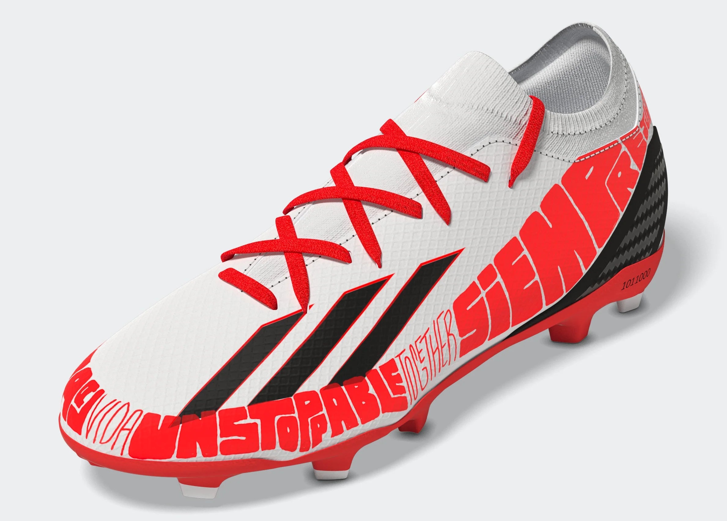 adidas Speedportal Messi 3 FG Firm Ground Soccer Cleats White Black Red