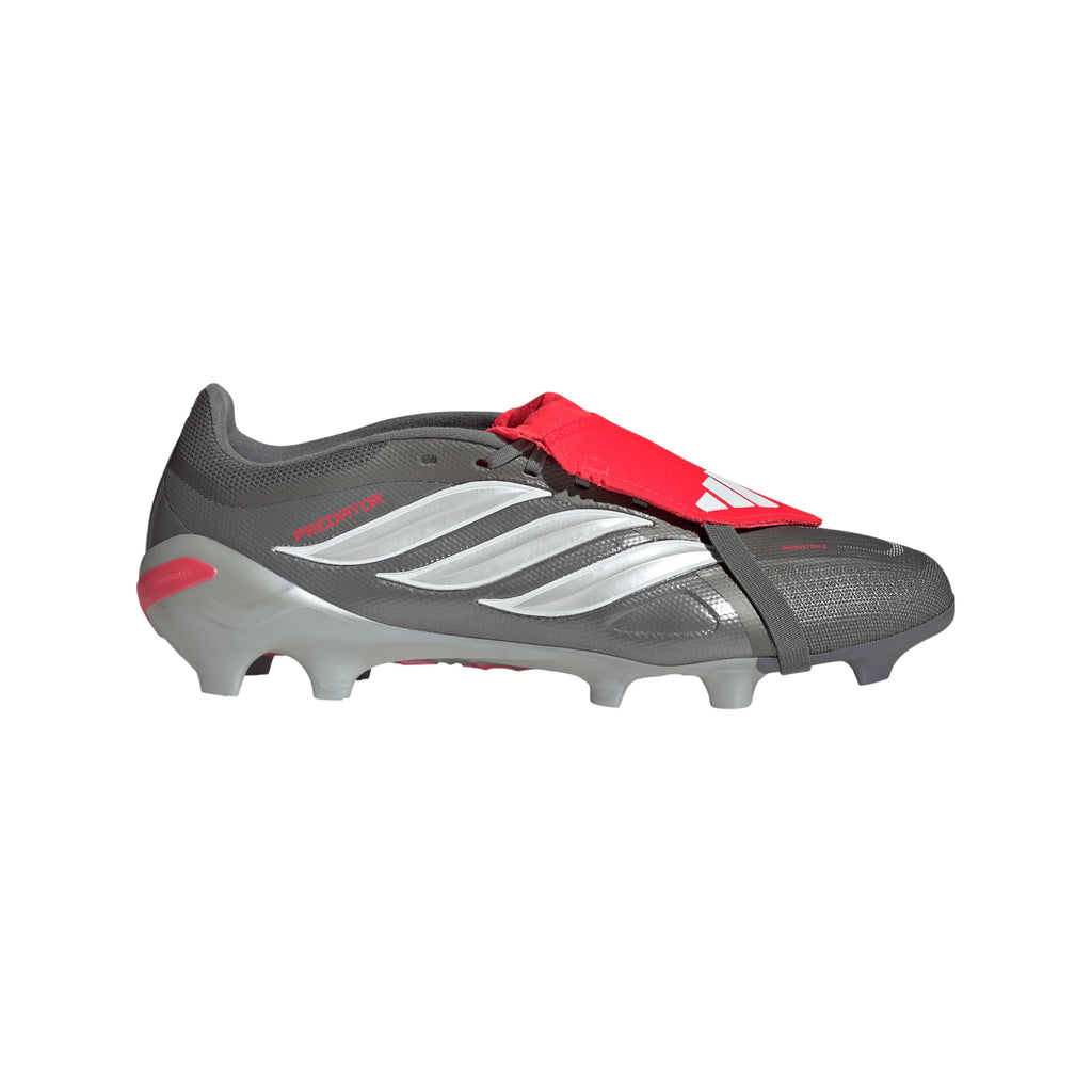 adidas Predator League Fold Over Tongue FG Mens Soccer Cleats Grey Red