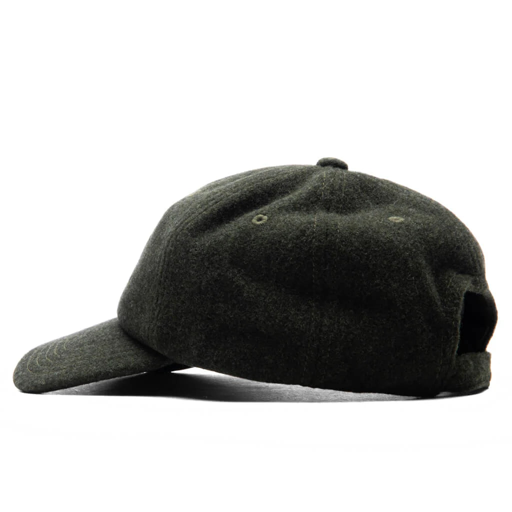 6 Panel Wool Cap Green