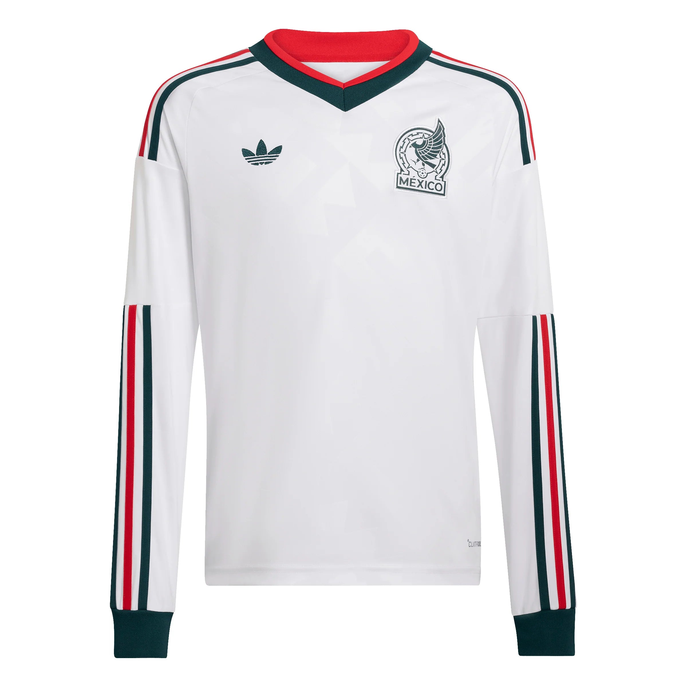 adidas Mexico Away Long Sleeve Youth Soccer Jersey 2026 White