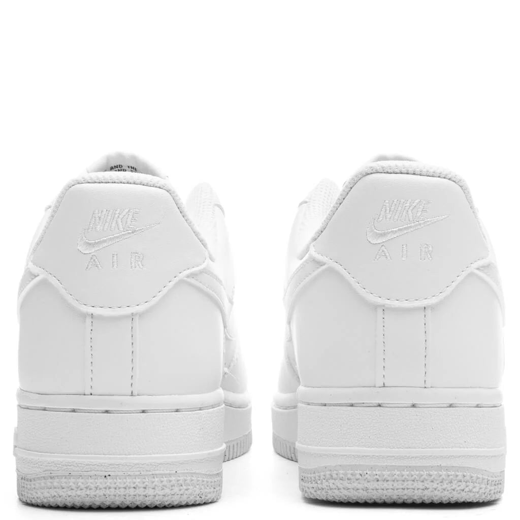 Womens Air Force 1 07 Next Nature White Black Metallic Silver
