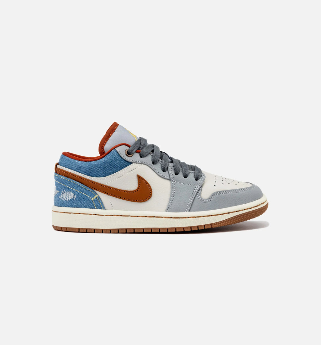 Air Jordan 1 Low Denim Womens Lifestyle Shoe Phantom Coconut Milk Amber Brown