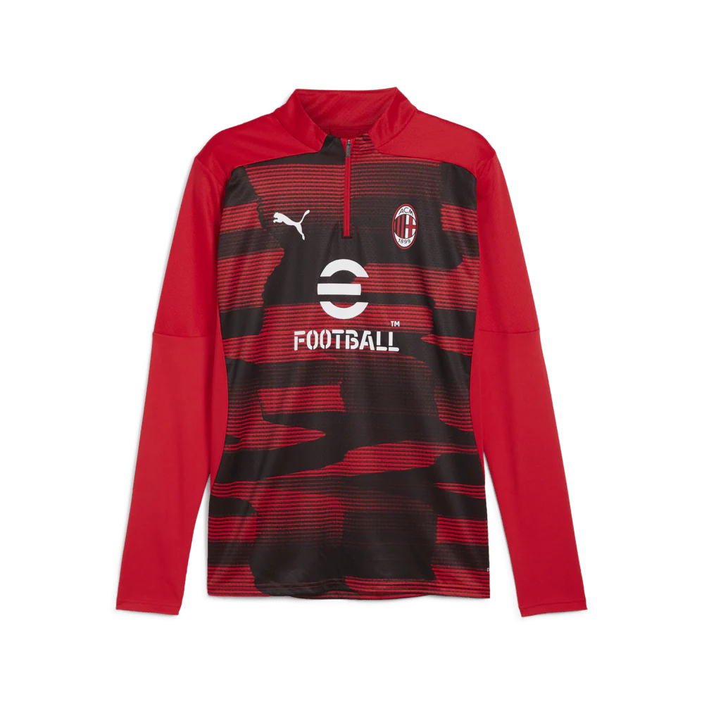 PUMA AC Milan Prematch 1 4 Zip Top Red Black