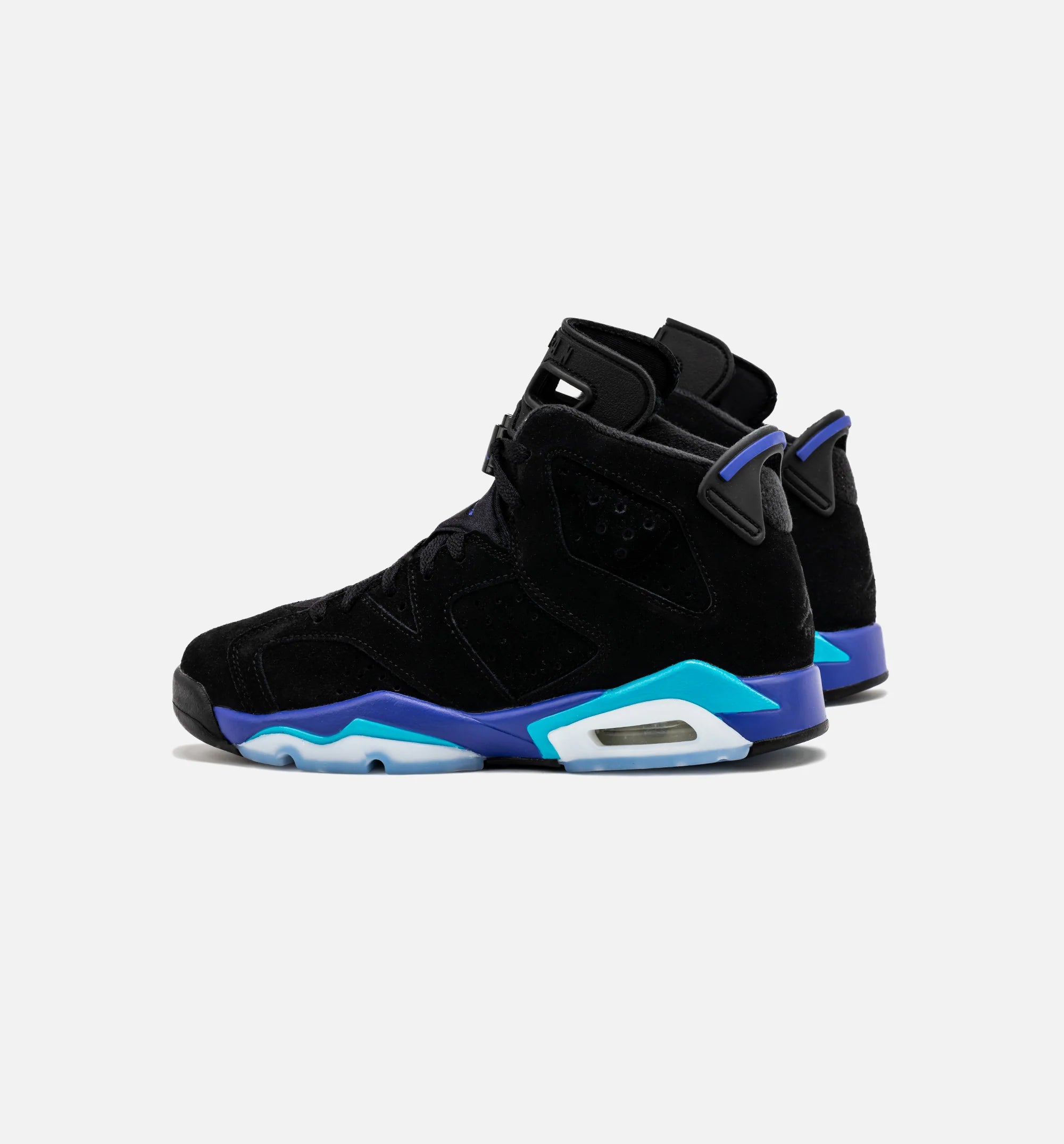 Air Jordan 6 Retro Aqua Grade School Lifestyle Shoe Black Aquatone Bright Concord