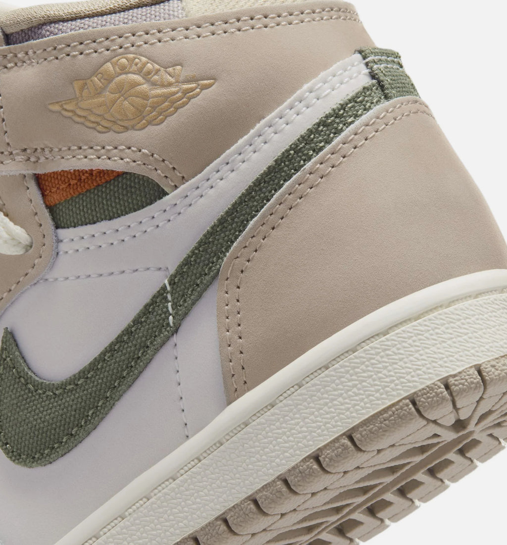 Air Jordan 1 Retro High OG Khaki Preschool Lifestyle Shoe Khaki Sail Coconut Milk Cargo Khaki Free Shipping