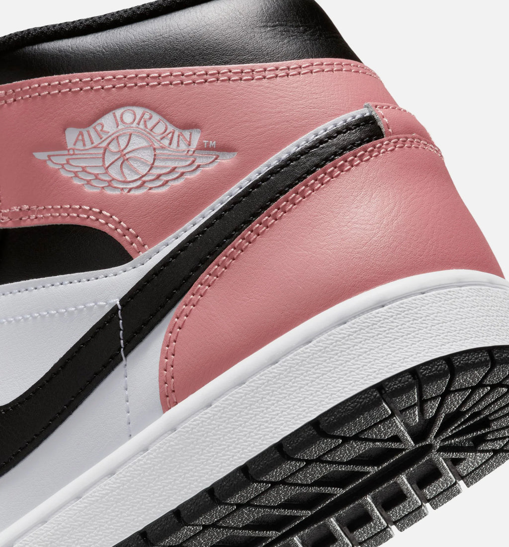 Air Jordan 1 Mid Mens Lifestyle Shoe White Rust Pink Black