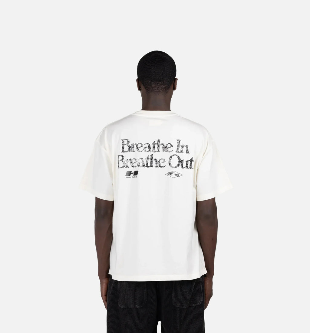 Breathe In Breathe Out Mens Short Sleeve Shirt White