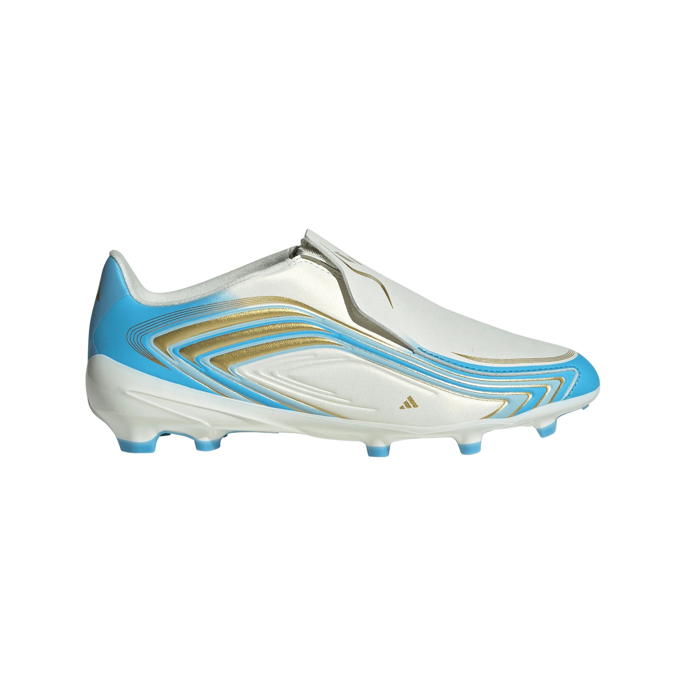 adidas F50 Messi League Laceless FG Firm Ground Youth Soccer Cleats Blue