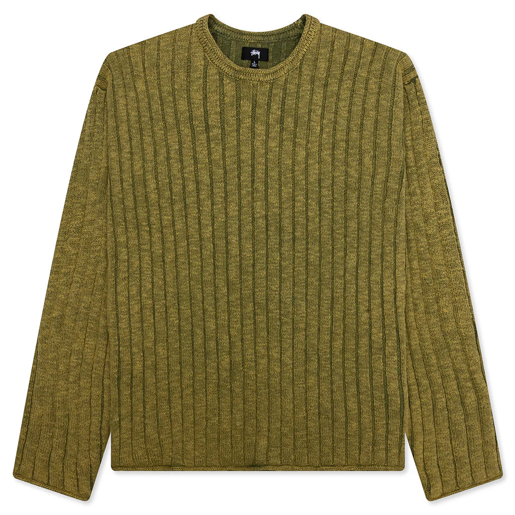 Cotton Slub Rib Crew Green