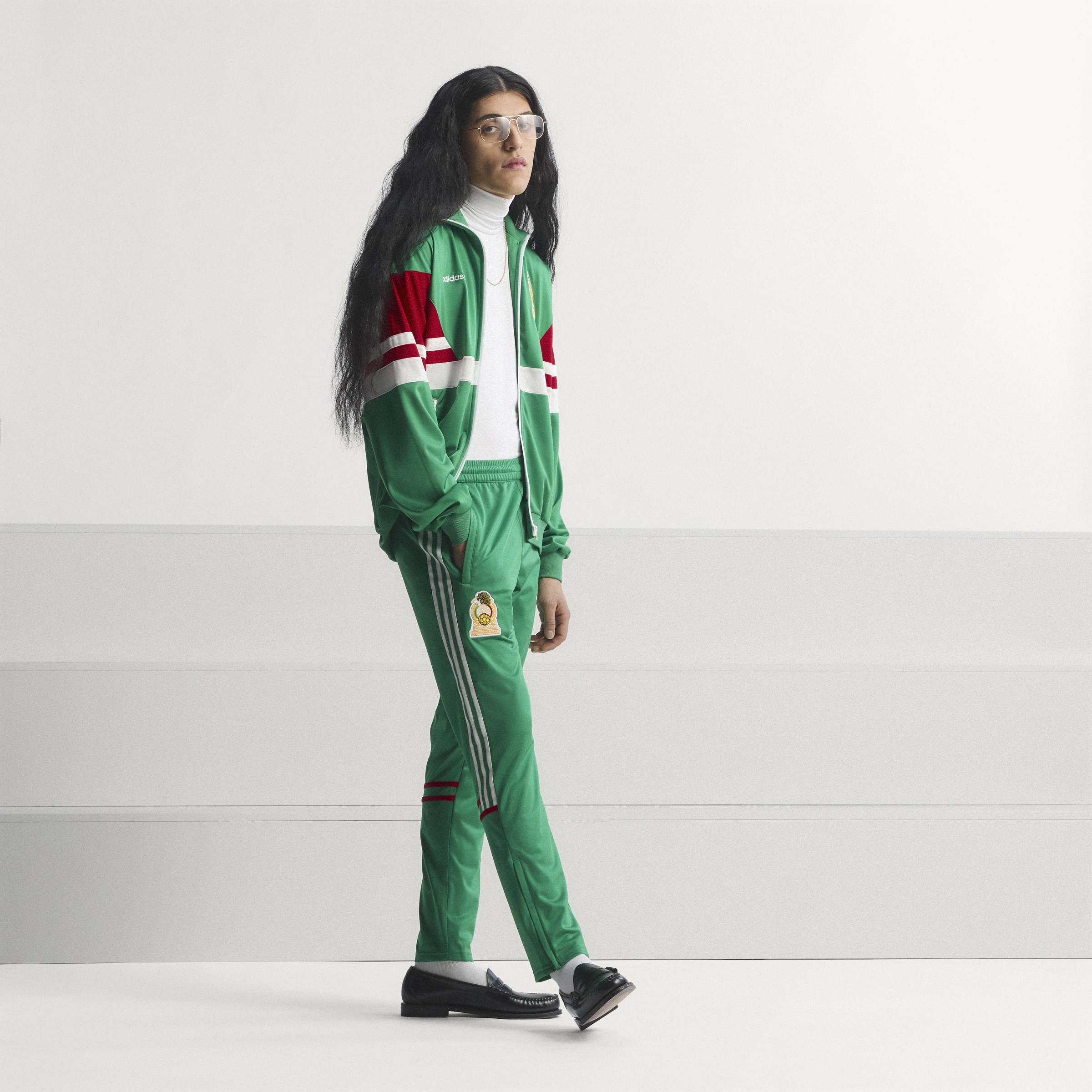 adidas Mexico Track Mens Soccer Tracksuit 1986 Green