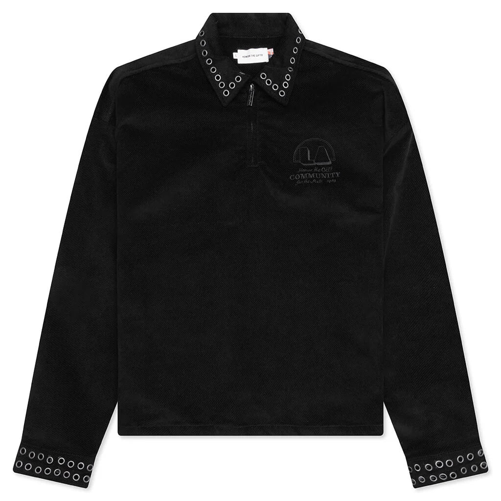 Brushed 1 4 Zip Jacket Black