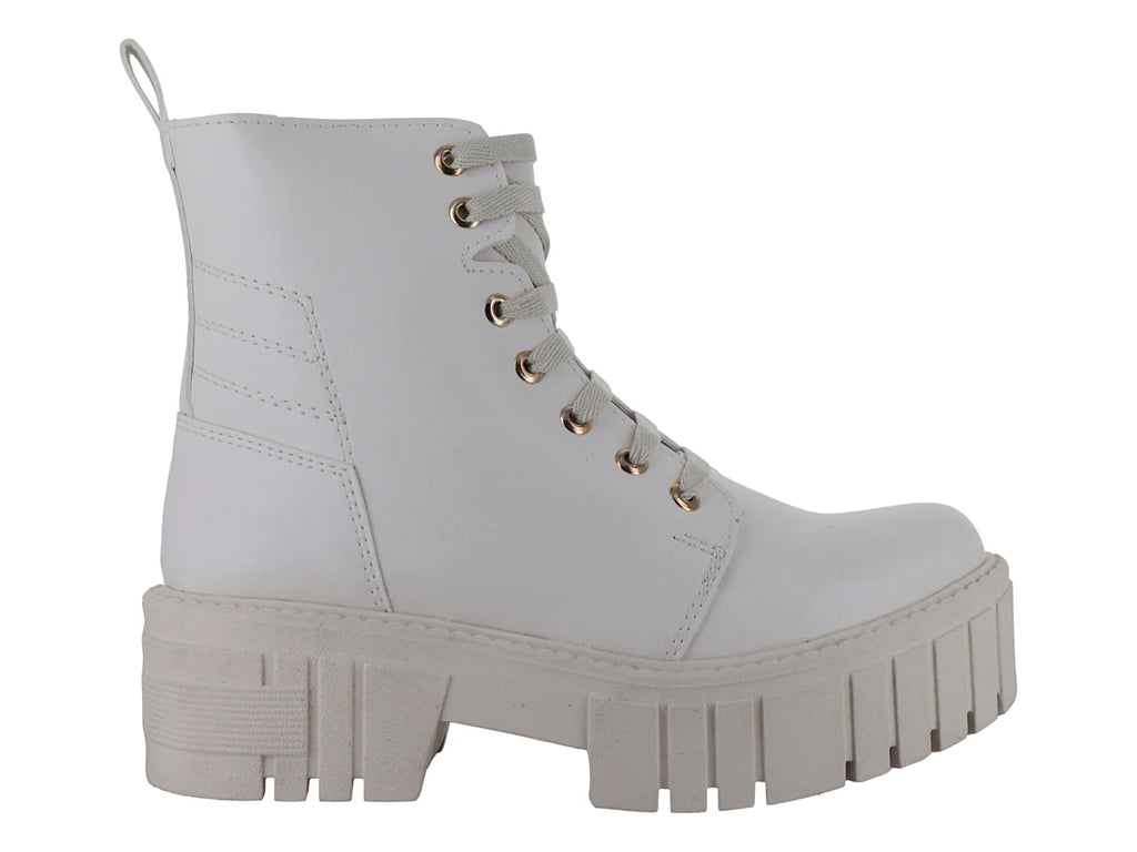 Botines Combat Punto Moda Gris Claro para Mujer