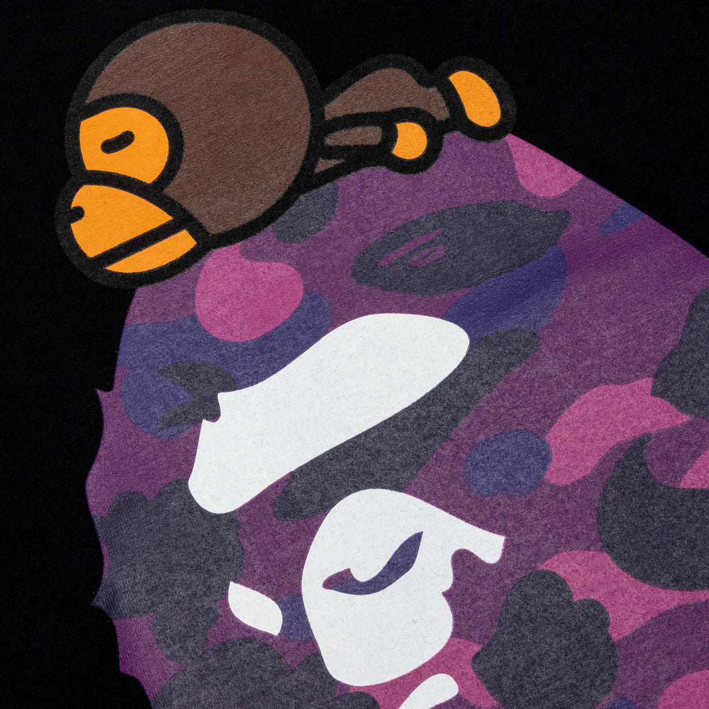 Color Camo Milo on Big Ape Tee Black Purple