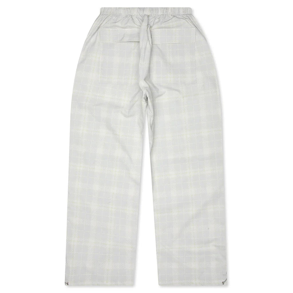 Plaid Windbreaker Pants Cream