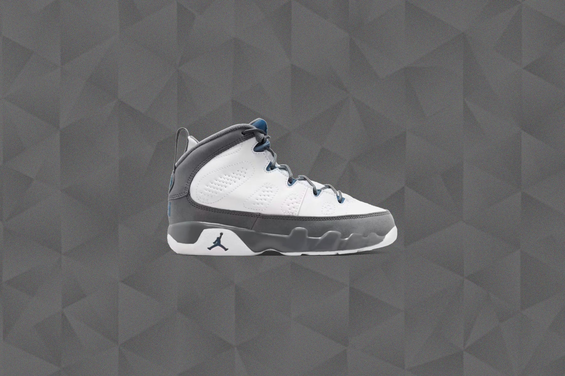 Air Jordan 9 Retro Flint Grey PS White French Blue Flint Grey