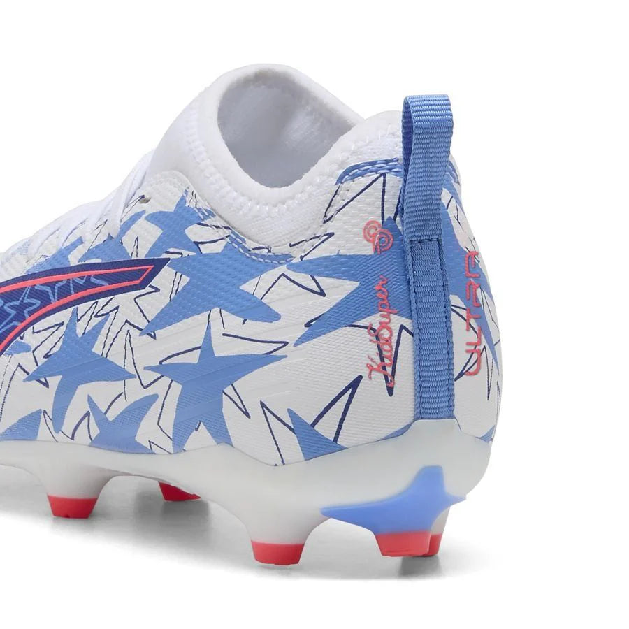 PUMA Ultra 6 Match FG AG Christian Pulisic X Kidsuper FG AG Youth Soccer Cleats White Pink Lilac Dusky Blue