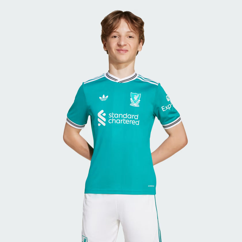 adidas Liverpool FC Third Youth Soccer Jersey 25 26 Green
