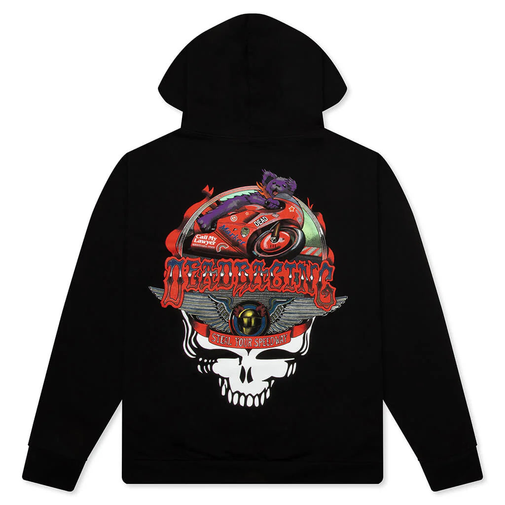 Market x Grateful Dead Stealie Moto Bear Hoodie Washed Black