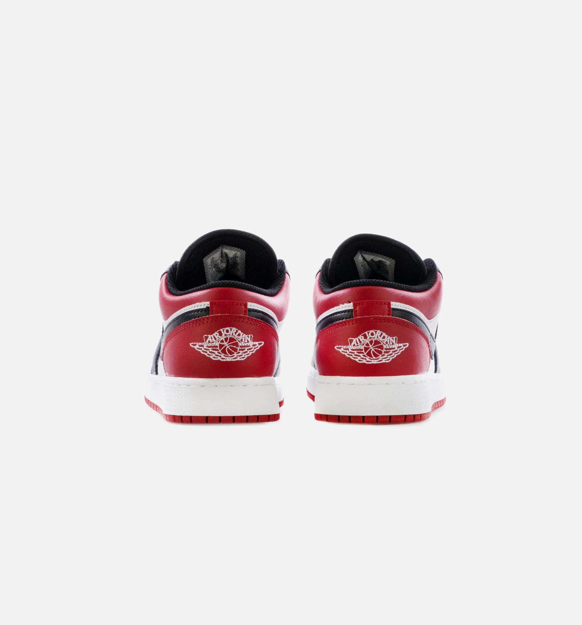 Air Jordan 1 Low Bred Toe Grade School Lifestyle Shoes Red Black Limit One Per Customer