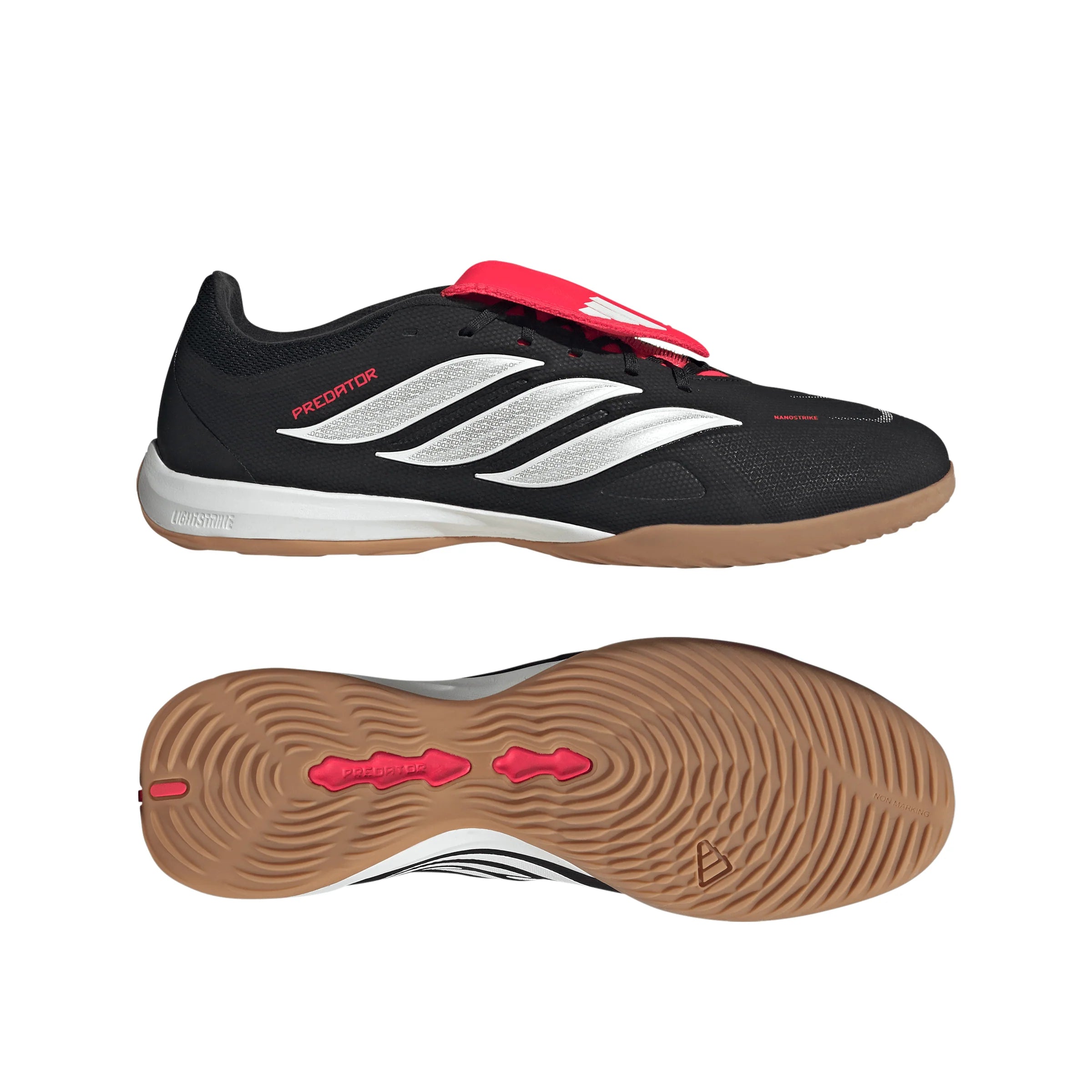 adidas Predator League Fold Over Tongue IN Indoor Mens Soccer Shoes Black White